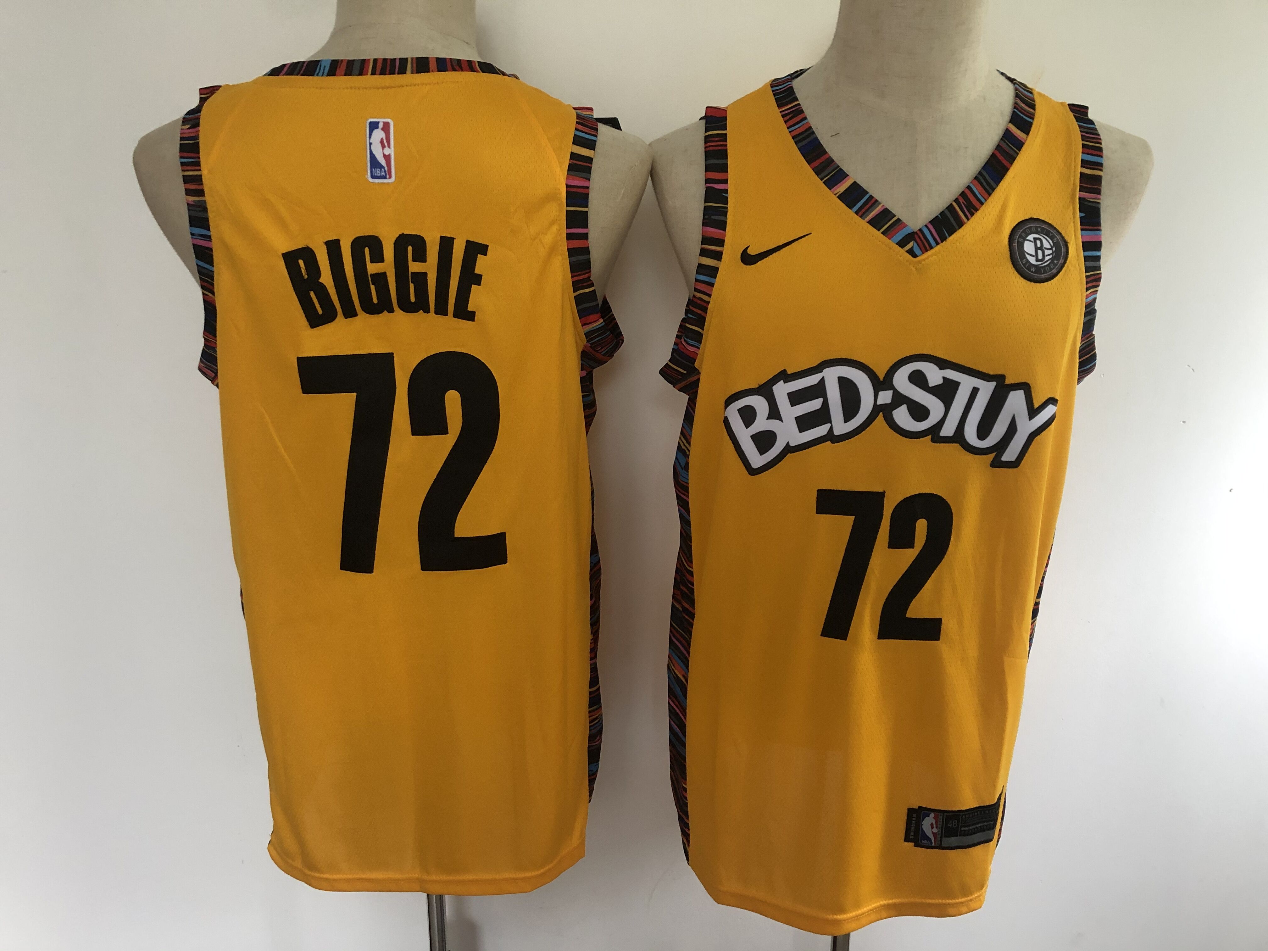 2020 Men Brooklyn Nets 72 Biggie yellow Nike Game NBA Jerseys